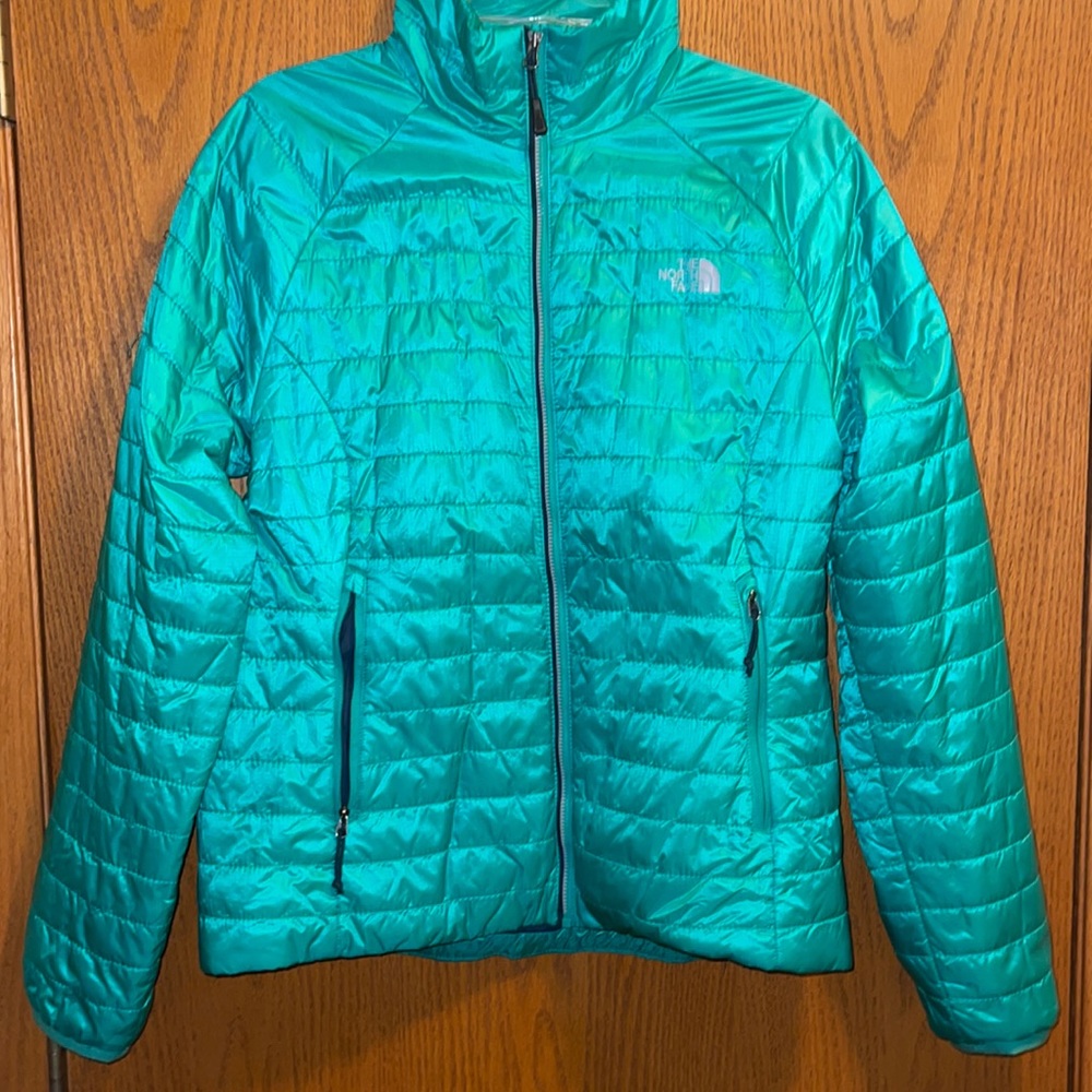 Green north face jacket